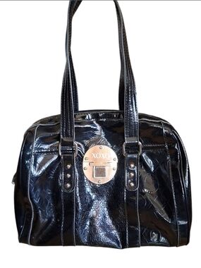XOXO Black Patent Satchel with Silver-Tone Lock Plate